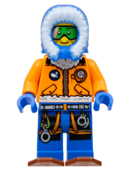 LEGO Arctic Explorer Male with Green Goggles and Snowshoes (cty0497) minifigure