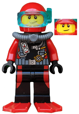 LEGO Scuba Diver Male Red Flippers (cty0558) minifigure
