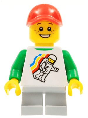LEGO Classic Space Minifigure Floating Pattern Light Bluish Gray Short Legs Red Cap with Hol (cty0577) Town / City Minifigure