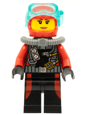 LEGO Scuba Diver Female without Flippers (cty0598) Town / City Minifigure