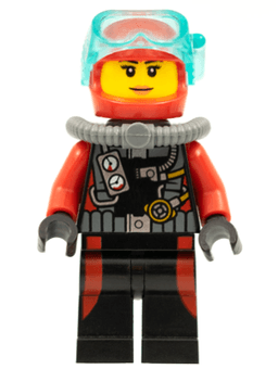 LEGO Scuba Diver Female without Flippers (cty0598) minifigure