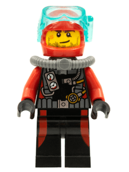 LEGO Scuba Diver Male without Flippers (cty0599) minifigure