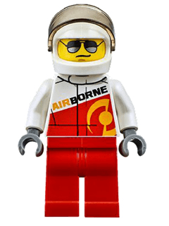 LEGO Rally Race Car Driver Airborne Logo (cty0611) minifigure