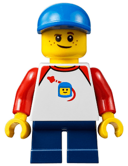 LEGO Boy Freckles Classic Space Shirt with Red Sleeves Dark Blue Short Legs (cty0662) minifigure