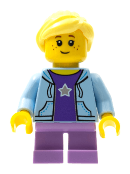 LEGO Girl Bright Light Blue Hoodie Medium Lavender Short Legs (cty0665) minifigure