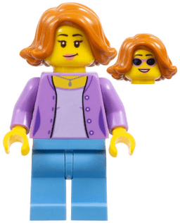 LEGO Medium Lavender Jacket over Lavender Shirt Dark Orange Female Hair Short Swept Sideways (cty0666) minifigure