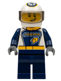 LEGO Dragster Race Car Driver GEAR Logo (cty0749) minifigure