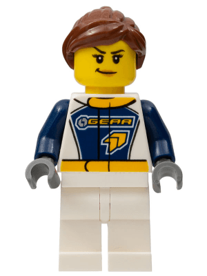 LEGO Dragster Transport Truck Driver GEAR Logo (cty0750) Town / City Minifigure