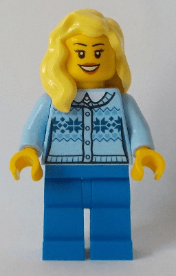 LEGO Fair Isle Sweater Bright Light Yellow Female Hair over Shoulder (cty0892) Town / City Minifigure