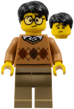 LEGO Medium Nougat Argyle Sweater Black Hair (cty0902) minifigure