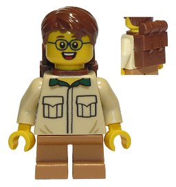 LEGO Camper Male Child Tan Shirt Medium Nougat Short Legs Glasses (cty0915) minifigure