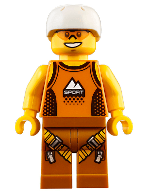 LEGO Rock Climber Orange Tank Top White Sports Helmet (cty0917) Town / City Minifigure