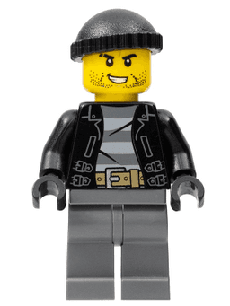 Police - City Bandit Crook, Black Knit Cap, Black Stubble