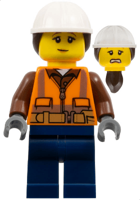 LEGO Construction Worker (cty0969) Town / City Minifigure