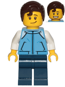LEGO Teenage Boy Dark Brown Hair Swept Right with Front Curl (cty1021) minifigure