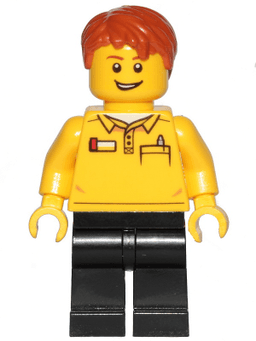 LEGO LEGO Store Employee Dark Orange Tousled Hair Lopsided Grin (cty1239) minifigure