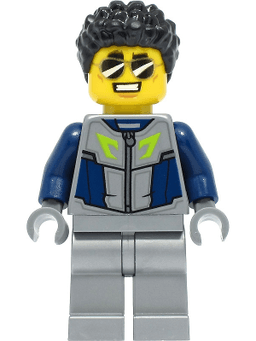 Duke DeTain - Stuntz Driver, Dark Blue and Flat Silver Racing  Suit