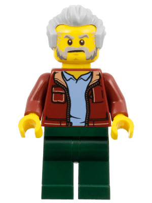 LEGO Man Light Bluish Gray Hair Beard and Sideburns (Rescue Helicopter Transport Driver) (cty1336) Town / City Minifigure