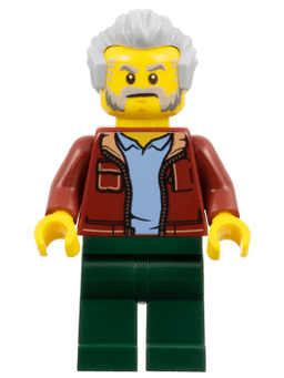 LEGO Man Light Bluish Gray Hair Beard and Sideburns (Rescue Helicopter Transport Driver) (cty1336) minifigure
