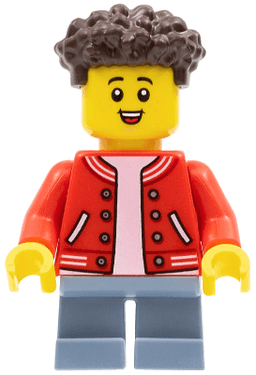 LEGO Boy Sand Blue Short Legs Dark Brown Hair (cty1352) minifigure