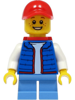 Billy - Blue Vest, Red Backpack