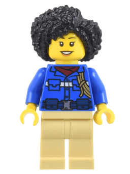 Wildlife Rescue Ranger - Female, Blue Shirt with 'RESCUE' on Back, Tan Legs, Black Coiled Hair (Maya)