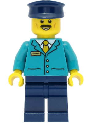 Train Driver - Male, Dark Turquoise Shirt, Dark Blue Legs and Hat