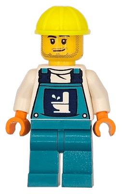 LEGO Toilet Soapbox Race Car Driver (Plumber) (cty1869) Town / City Minifigure