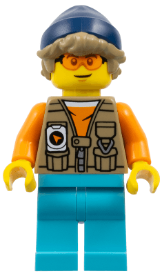 Arctic Explorer - Male, Dark Tan Vest over Orange Shirt, Medium Azure Legs, Dark Blue Beanie, Dark Tan Hair, Orange Glasses