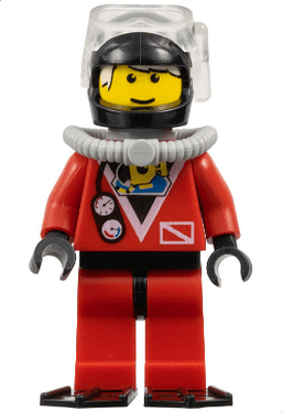 Divers - Red Diver 2, Red Legs with Black Hips, Black Helmet, White Bangs, Black Flippers