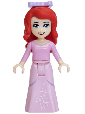 Ariel, Human (Light Nougat) - Bright Pink Dress with White Stars, Lavender Bow