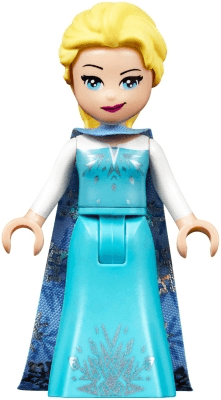 Elsa - Medium Blue Long Narrow Cape, White Sleeves