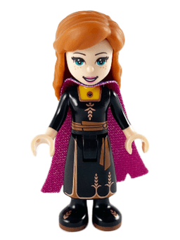 Anna - Black Dress, Magenta and Dark Purple Cape, Wide Smile
