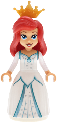 Ariel - Human, Medium Tan, White Dress, Pearl Gold Tiara
