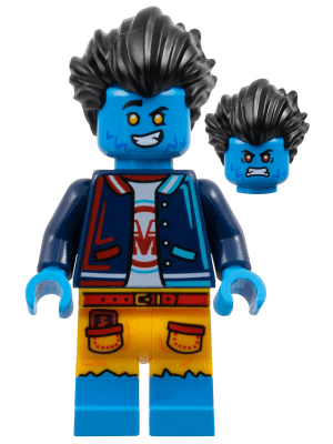 Logan - Minifigure, Dark Blue Jacket, Hair