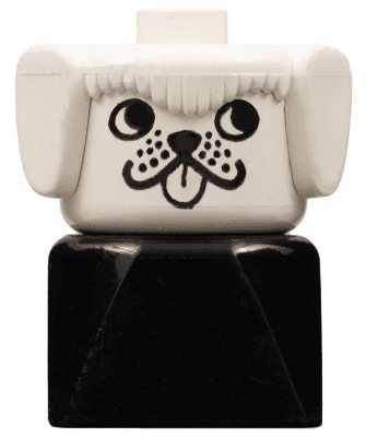 LEGO Duplo 2 x 2 x 2 Figure Brick Early Dog on Black Base looks Left (dupfig001) Duplo Minifigure