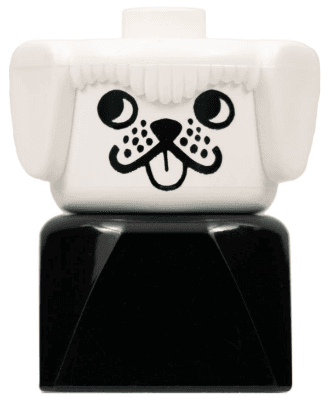 LEGO Duplo 2 x 2 x 2 Figure Brick Early Dog on Black Base looks Right (dupfig001r) Duplo Minifigure