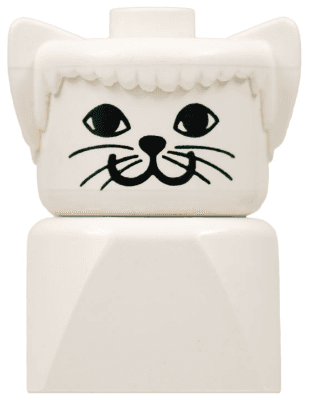 LEGO Duplo 2 x 2 x 2 Figure Brick Early Cat on White Base (dupfig020) Duplo Minifigure