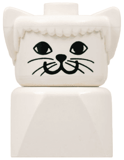 LEGO Duplo 2 x 2 x 2 Figure Brick Early Cat on White Base (dupfig020) minifigure