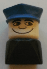 LEGO Duplo 2 x 2 x 2 Figure Brick Early Male on Black Base Blue Police Hat (dupfig037) minifigure