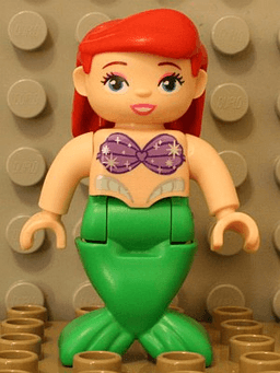 LEGO Duplo Figure Disney Princess Ariel Bright Green Tail (Mermaid) (6044057 / 6137858) (dupmermaid01) minifigure
