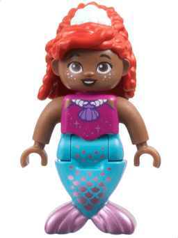 Duplo Figure, Disney Princess, Ariel, Medium Azure and Metallic Pink Tail (Mermaid) (6490064)