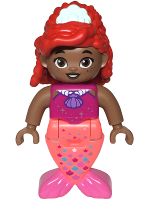 LEGO Duplo Figure Disney Princess Ariel Coral and Dark Pink Tail (Mermaid) (dupmermaid05) Duplo Minifigure