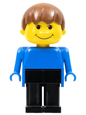 LEGO Basic Figure Human Boy Blue Brown Hair (fab13a) LEGO Minifigure