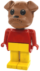 Fabuland Bulldog - Barty Bulldog (Fire Chief), Brown Head, Yellow Legs