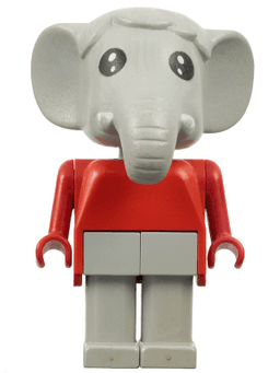 Fabuland Elephant - Edward Elephant, Light Gray Legs, Red Top and Arms