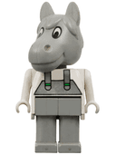 Fabuland Horse - Harry Horse, Light Gray Head and Overalls