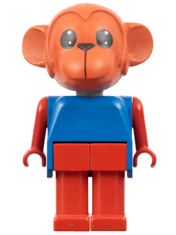 Fabuland Monkey - Mark Monkey, Red Head, Legs and Arms, Blue Top