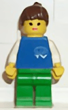 LEGO TV Logo Small Pattern Brown Ponytail Hair (fre006) minifigure