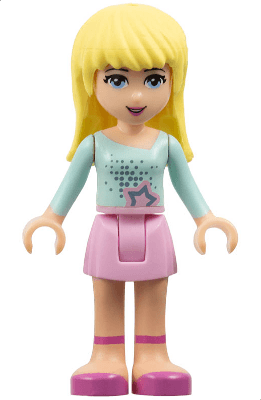 Friends Stephanie - Bright Pink Skirt, Light Aqua Long Sleeve Top